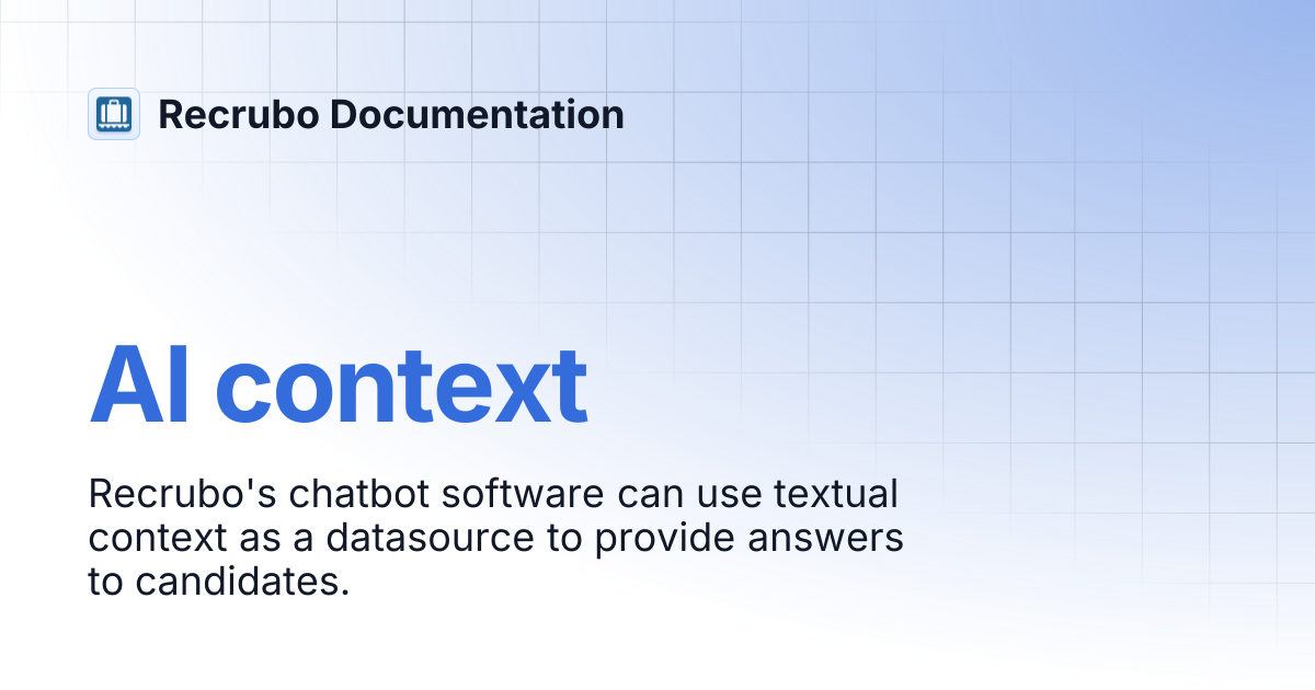 AI context | Recrubo Documentation