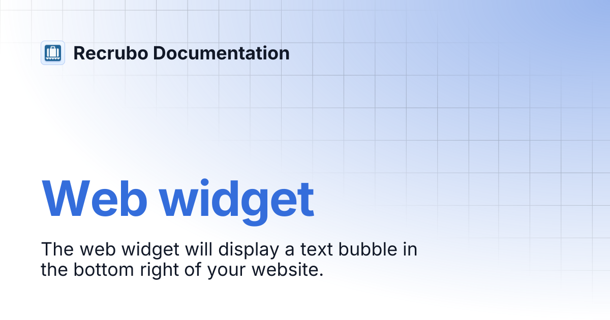 Web widget | Recrubo Documentation